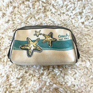 Cream Coach Make Up Bag